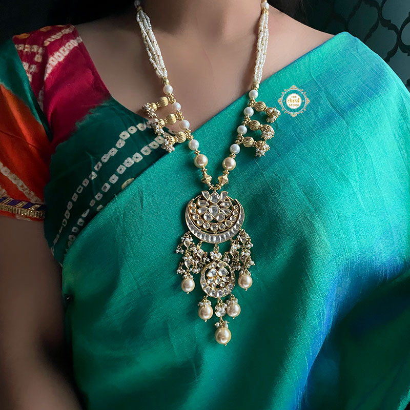 Muhurat Gold Polish Dual Layered Chaand Necklace