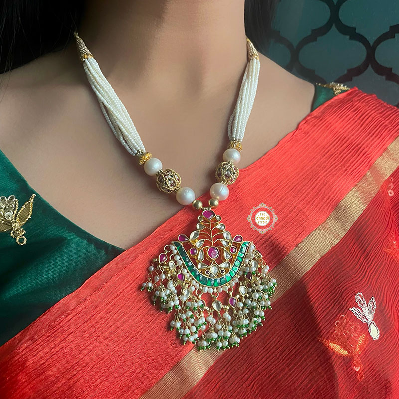 Muhurat Gold Polish Kundan Necklace