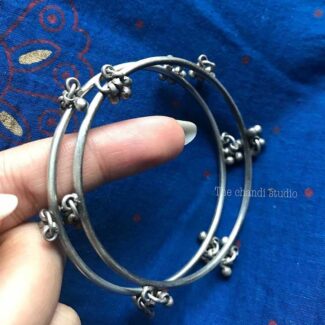 Sterling Silver Ghungroo Bangle