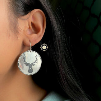 'Oh Deer' Engraved Earring