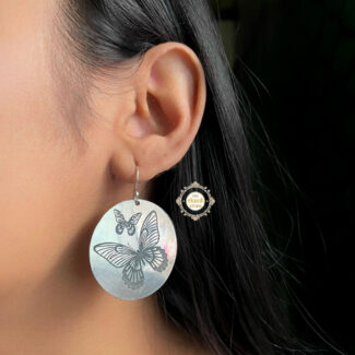 'Bewitching Butterflies' Engraved Earring