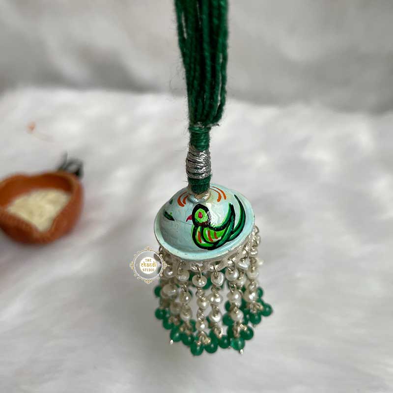 Sterling Silver 'Quirky Parrot' Hand Painted Lumba Rakhi