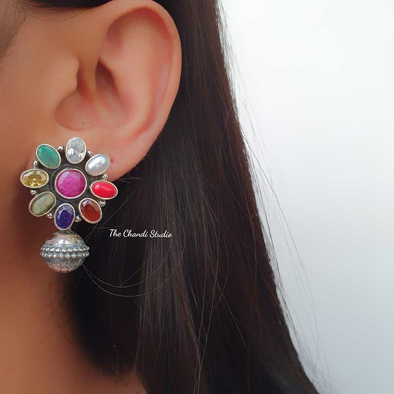 Navratna Ball Earring