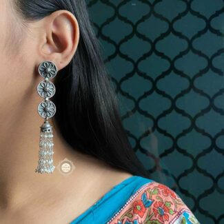 Ruhaniyat Flower Motif Pearl Jhumki