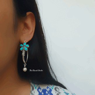 Floral Hoop Earring