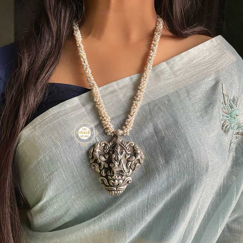 Lord Ganesha Freshwater Pearl Necklace