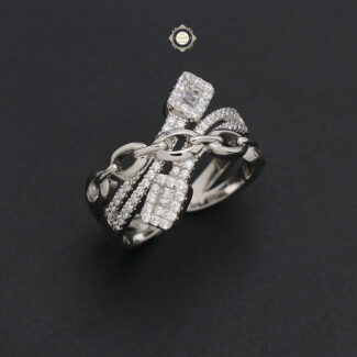 Sterling Silver Sparkling Tie-A-Knot Ring