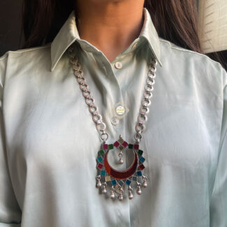 Afghan Glass Chaand Necklace