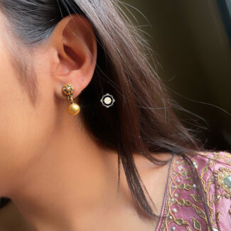 Full Gold Tiny Ball Drop Earring