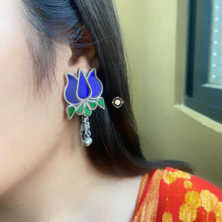 Afghan Glass Lotus Earring