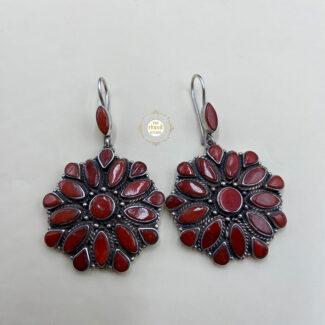 Floral Hoop Earring -Semi Precious