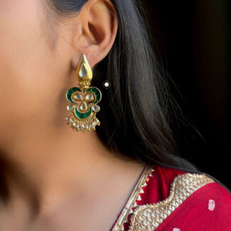 Kundan Pearl Full Gold Earring