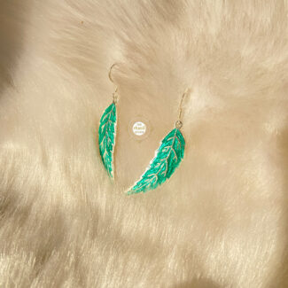 Dainty Leaf Hook Enamel Earring