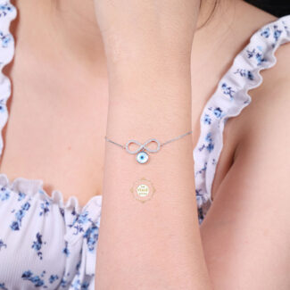 Sparkling Silver Infinity Evil Eye Bracelet