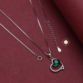 Sparkling Silver Heart Necklace