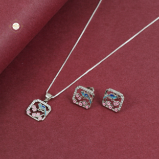 Sparkling Whispering Sparrow Necklace Set